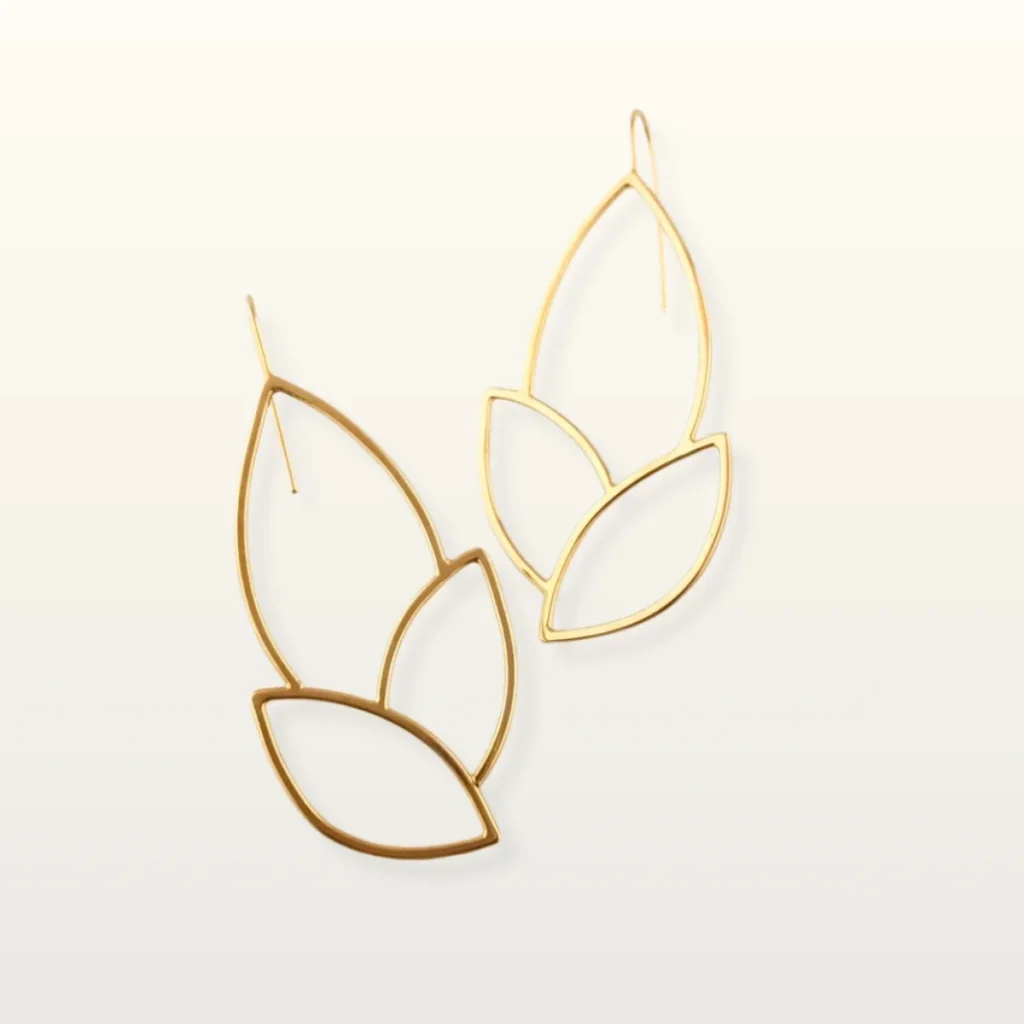 boucles d'oreilles dorées florales