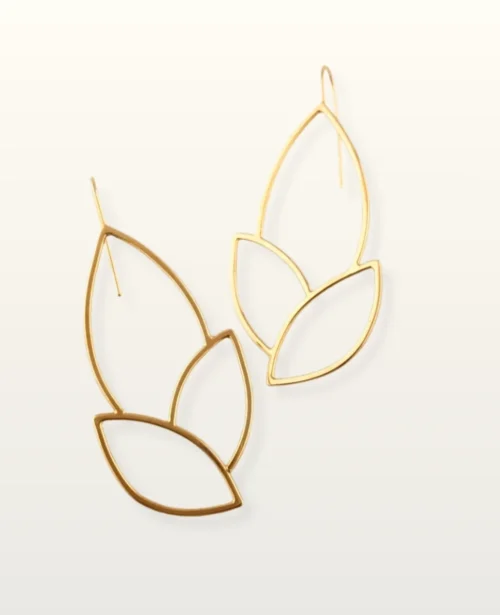 boucles d'oreilles dorées florales