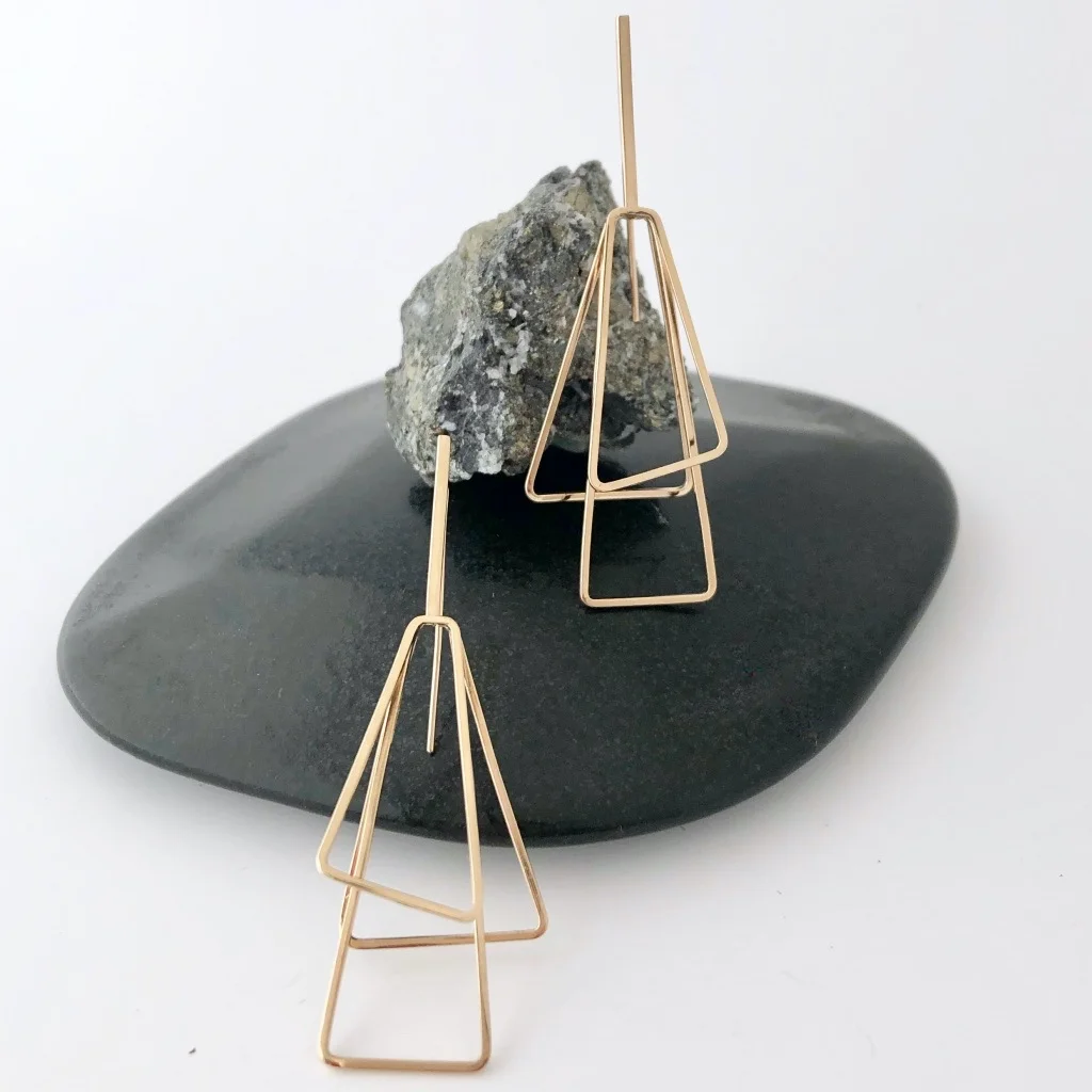 boucles d'oreilles statement dorées artisanale