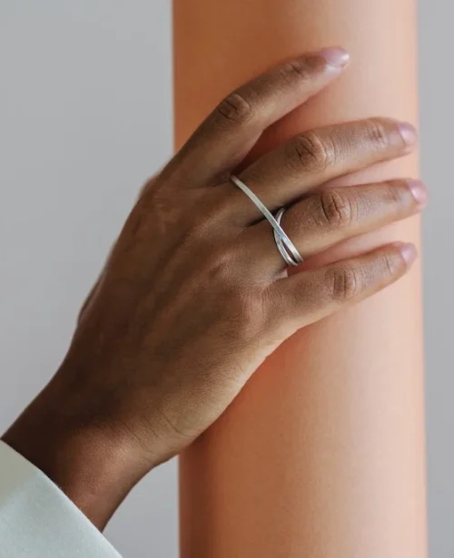 bague pour deux doigts argent