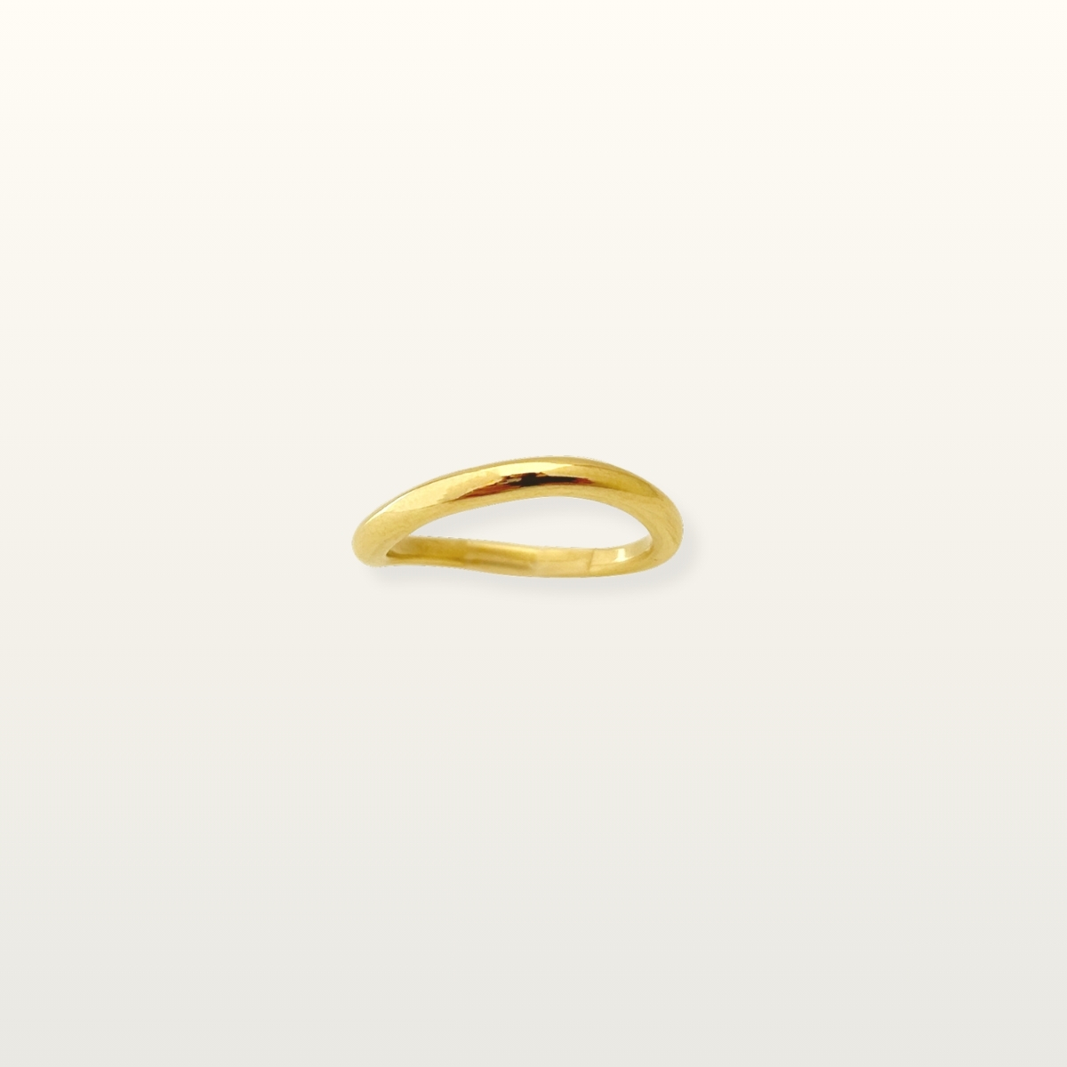 Bague ondulée fine en vermeil — collection Fluid