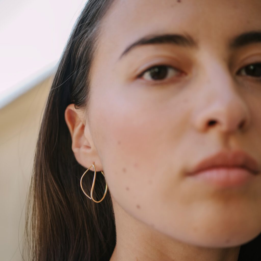 Boucles d'oreilles créole vermeil détail