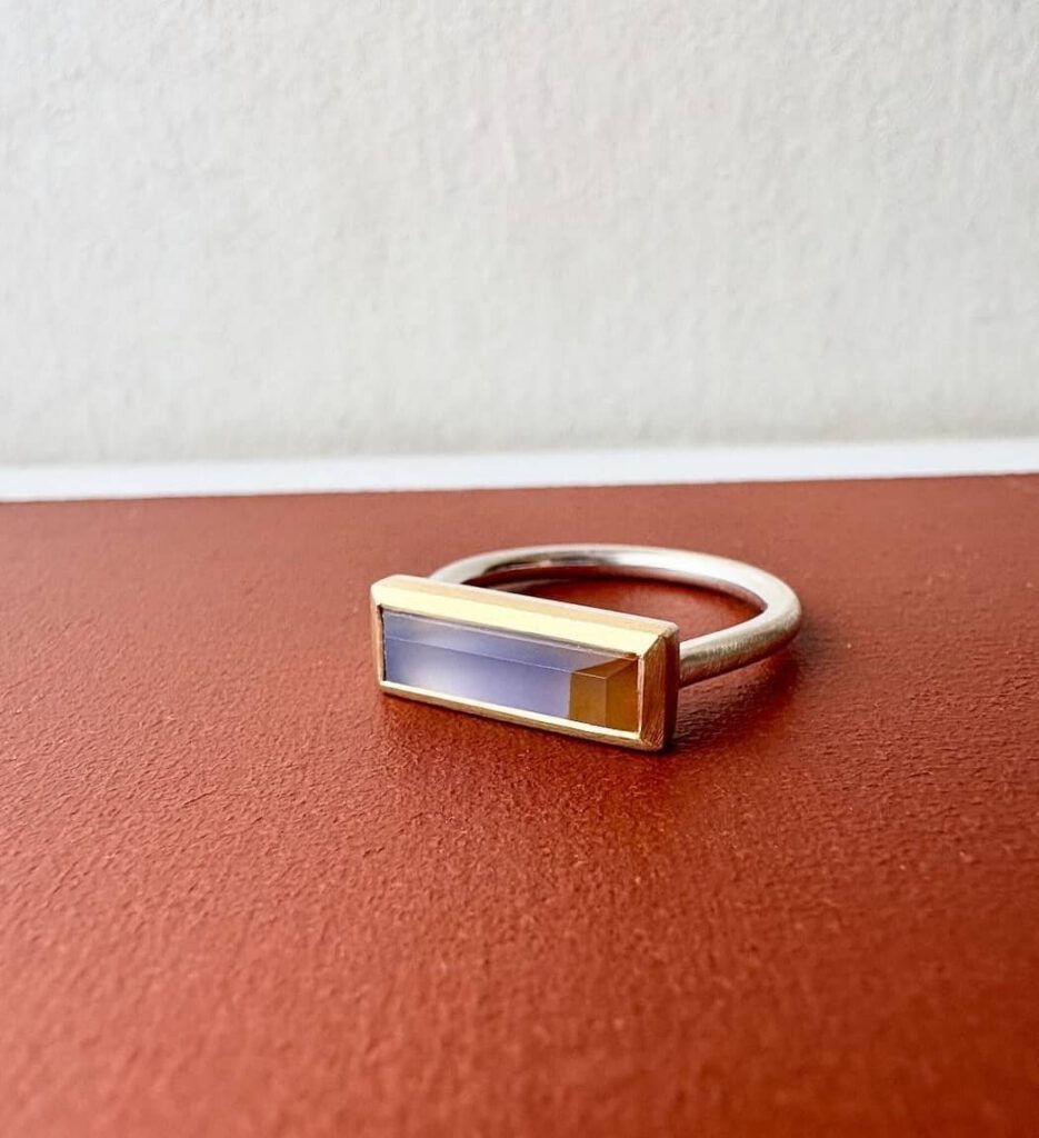 bague agate bi-color
