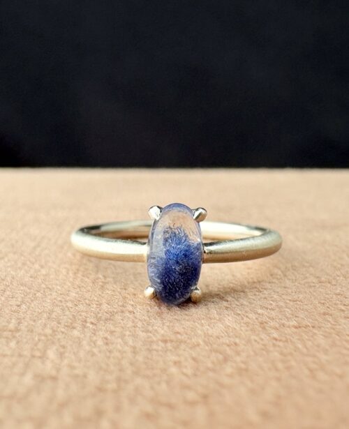dumortierite ring silver